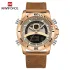 NAVIFORCE NF9181 Watches Men Leather Sports Male Clock Digital Quartz Military Man LED Wristwatch